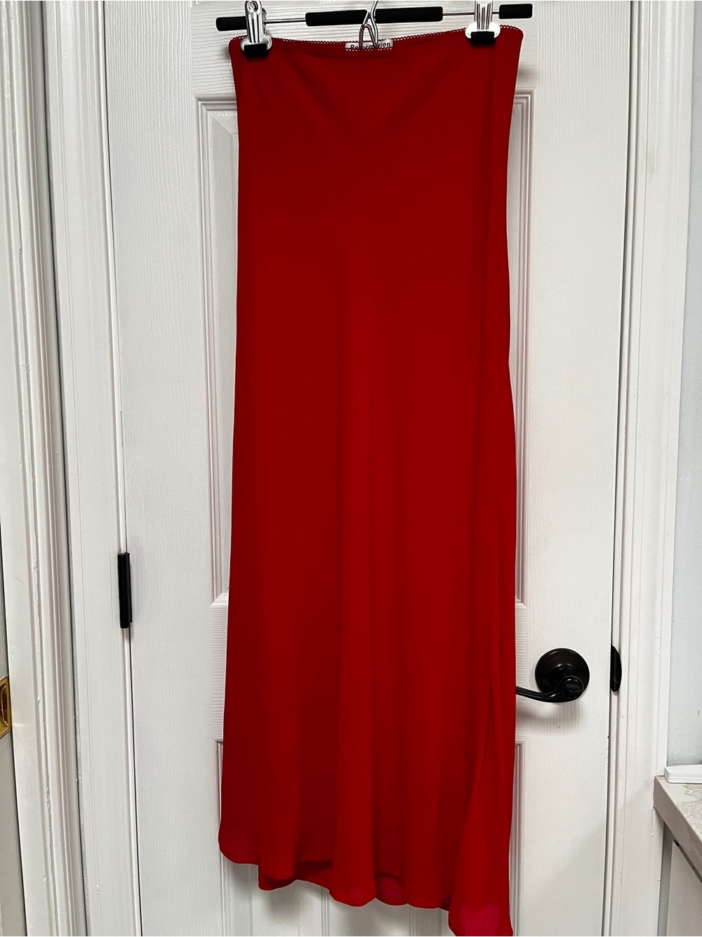 Reformation Layla Midi Skirt Poinsettia Red Size 4 - Picture 3 of 6